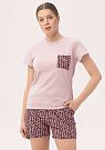 Пижама женская футболка и шорты Роксана Unona розовая 1390-16743
