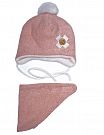 Комплект шапка и хомут для девочки Ханна персиковый 200102