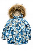 Куртка зимняя для мальчика Модный карапуз Буквы синяя 03-00735