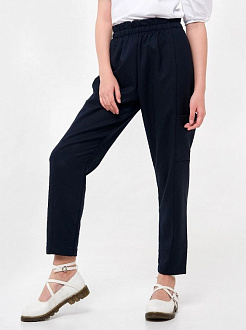 Трикотажні брюки-карго для дівчинки SMIL темно-сині 115497 - ціна