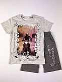 Комплект футболка и шорты для мальчика Breeze Cool Dude серый 15397