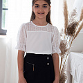 Шкільна блузка для дівчинки Mevis молочна 4739-01 - ціна