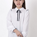 Блузка з довгим рукавом для дівчинки Mevis біла 4397-01 - ціна
