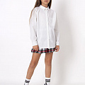 Шкільна сорочка для дівчинки Mevis Горошок біла 4757-04 - ціна