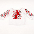Вышиванка-блузка для девочки Украина Незабудка красная 2350 - ціна