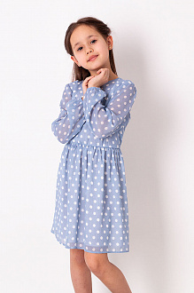 Плаття в горошок для дівчинки Mevis блакитне 3908-01 - ціна