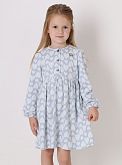 Трикотажное платье для девочки Mevis Сердечки голубое 3921-02