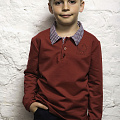 Поло з довгим рукавом для хлопчика Frantlino темно-червоне 1117-050 - ціна