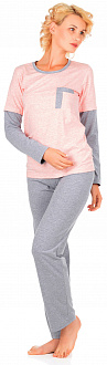 Комплект жіночий (кофта+штани) BARWA персиковий 00156/142 - ціна