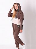 Утепленный спортивный костюм для девочки Mevis мокко 3591-02