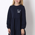 Тепла сукня для дівчинки Mevis синя 4909 - фото