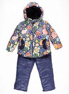 Комбінезон роздільний для дівчинки (куртка+штани) ОДЯГАЙКО Квіти темно-синій 22110/01230 - ціна