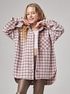 Стильная рубашка для девочки гусиная лапка розовая 0223