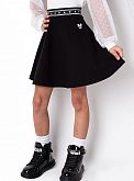 Трикотажная юбка для девочки Mevis черная 4186-02