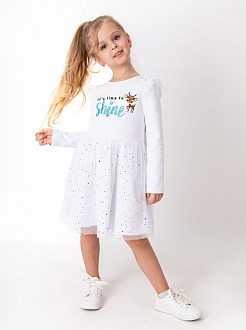 Трикотажне плаття для дівчаток Mevis біле 3845-03 - розміри