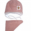 Комплект шапка і хомут для дівчинки Ханна персиковий 200102 - ціна