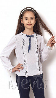 Блузка для девочки Mevis Горошек белая 2526-01 - ціна