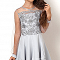 Ошатне плаття для дівчинки Mevis сріблясте 2559-01 - ціна