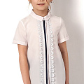 Блузка з коротким рукавом для дівчинки Mevis молочна 2724-01 - ціна
