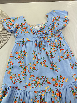 Сукня для дівчинки Mevis Квіточки блакитна 4544-01 - розміри