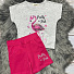 Комплект футболка і шорти для дівчинки Breeze Фламінго сірий 15160 - фото