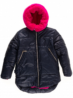 Куртка подовжена зимова для дівчинки Одягайко темно-синя 20047О - ціна