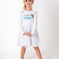 Трикотажне плаття для дівчаток Mevis біле 3845-03 - фото