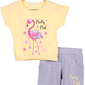 Комплект футболка і шорти для дівчинки Breeze Фламінго жовтий 15160 - ціна