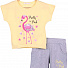 Комплект футболка і шорти для дівчинки Breeze Фламінго жовтий 15160 - ціна