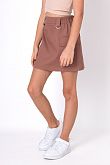 Коттоновая юбка-карго для девочки Mevis коричневая 4957-04