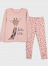Пижама для девочки Фламинго Жираф бежевая 247-086