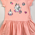 Трикотажне плаття для дівчинки Barmy Единорожки персикове 0757 - ціна