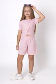 Летний костюм топ и шорты для девочки Mevis розовый 4973-01