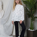 Шкільна блуза для дівчинки Mevis Квіточки біла 4741-01 - ціна