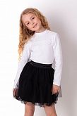 Трикотажная блузка для девочки Mevis белая 3783-01