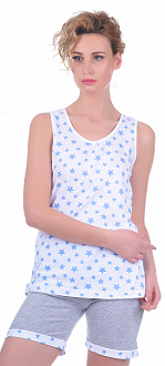 Комплект женский (майка+шорты) MISS FIRST STARS голубой - ціна