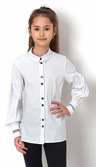Блузка з довгим рукавом для дівчинки Mevis біла 2759-01 - ціна