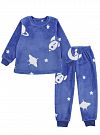 Теплая пижама вельсофт Фламинго синий 855-910