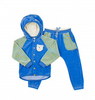 Комплект (кофта + штани) для хлопчика SMIL Іграшки велюр синій - ціна
