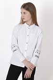 Рубашка для девочки Mevis Meow белая 4038-01 