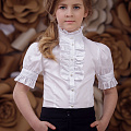 Блузка шкільна з коротким рукавом Zironka біла 3661-1 - ціна