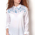 Блузка для девочки Mevis белая с голубыми цветами 2502-02 - ціна