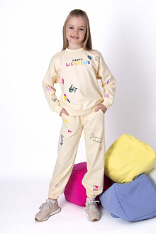 Стильний костюм для дівчинки Mevis Happy Weekend жовтий 4855-03 - ціна