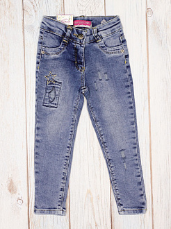 Стильные джинсы для девочки синие 90412 - ціна
