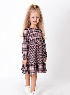 Трикотажне плаття для дівчинки Mevis Клітка рожеве 3918-03 - ціна