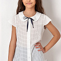 Блузка с коротким рукавом для девочки Mevis молочная 2684-01 - ціна