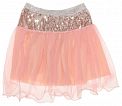 Нарядная юбка для девочки Пайетки розовая 128