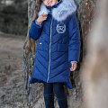Куртка-пальто зимова для дівчинки SUZIE Береніс темно-синя ПТ-36711 - ціна