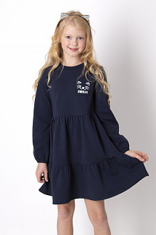 Тепла сукня для дівчинки Mevis синя 4909 - ціна