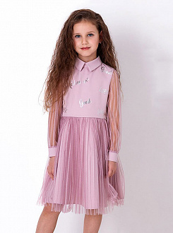 Ошатне плаття для дівчинки Mevis темна пудра 4049-05 - ціна